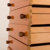 Vintage teak sideboard in the style of Charlotte Perriand, 1970s