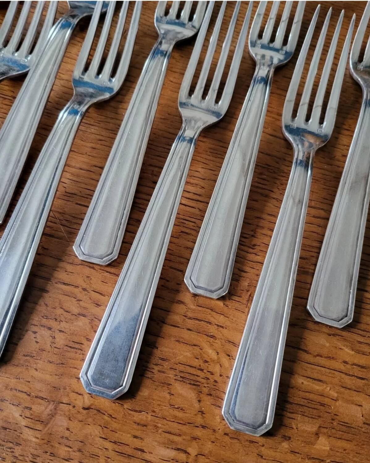 11 Fourchettes en Métal Argenté Orfèvre DAM  20.5 cm