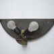 Pair of Art Deco wall sconces in brass and perspex.