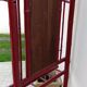 Old vintage red lacquered bamboo Asian coat rack