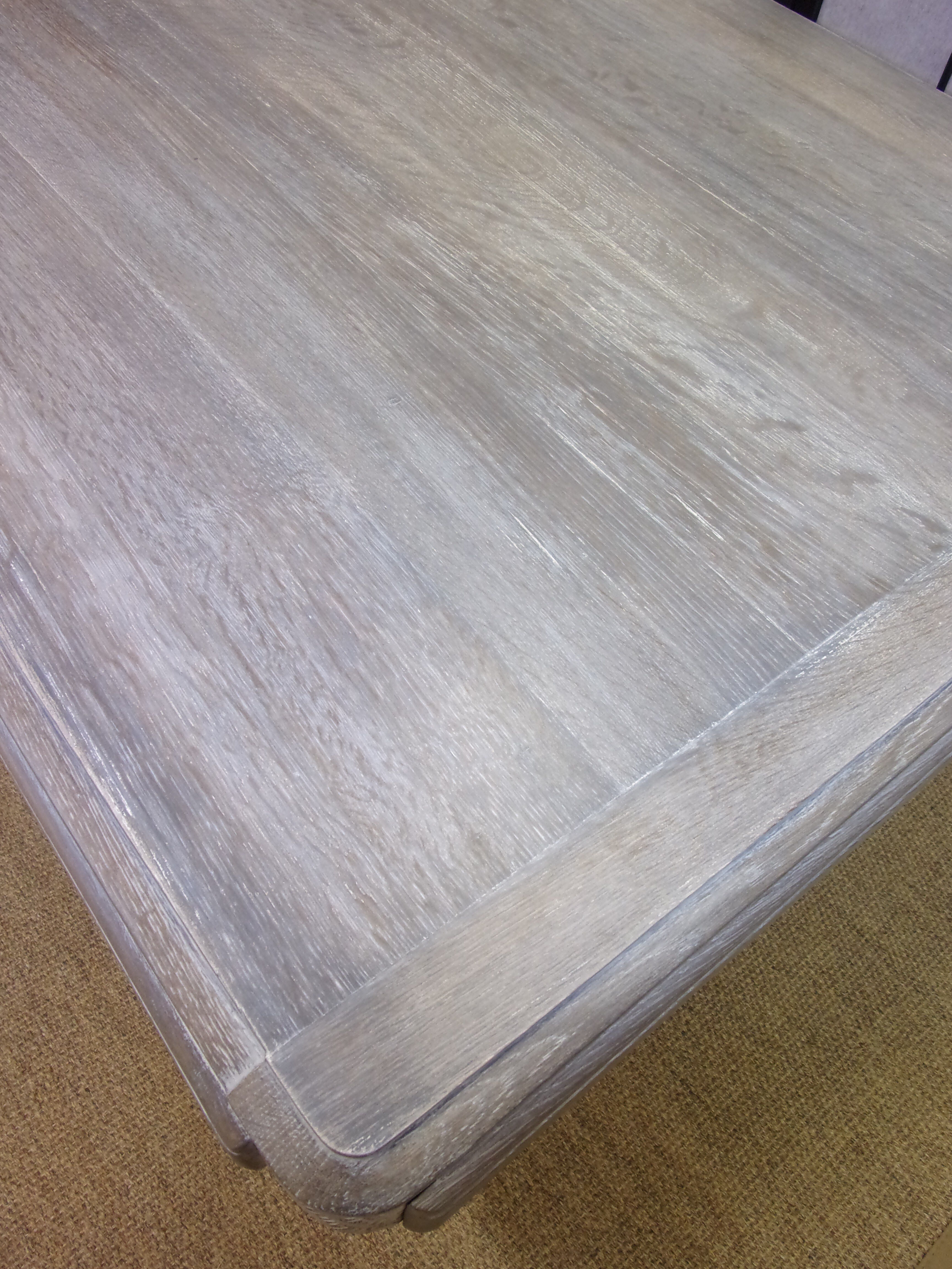 Art-deco table solid oak patina with lime