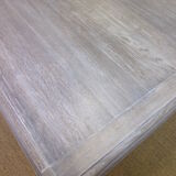Art-deco table solid oak patina with lime