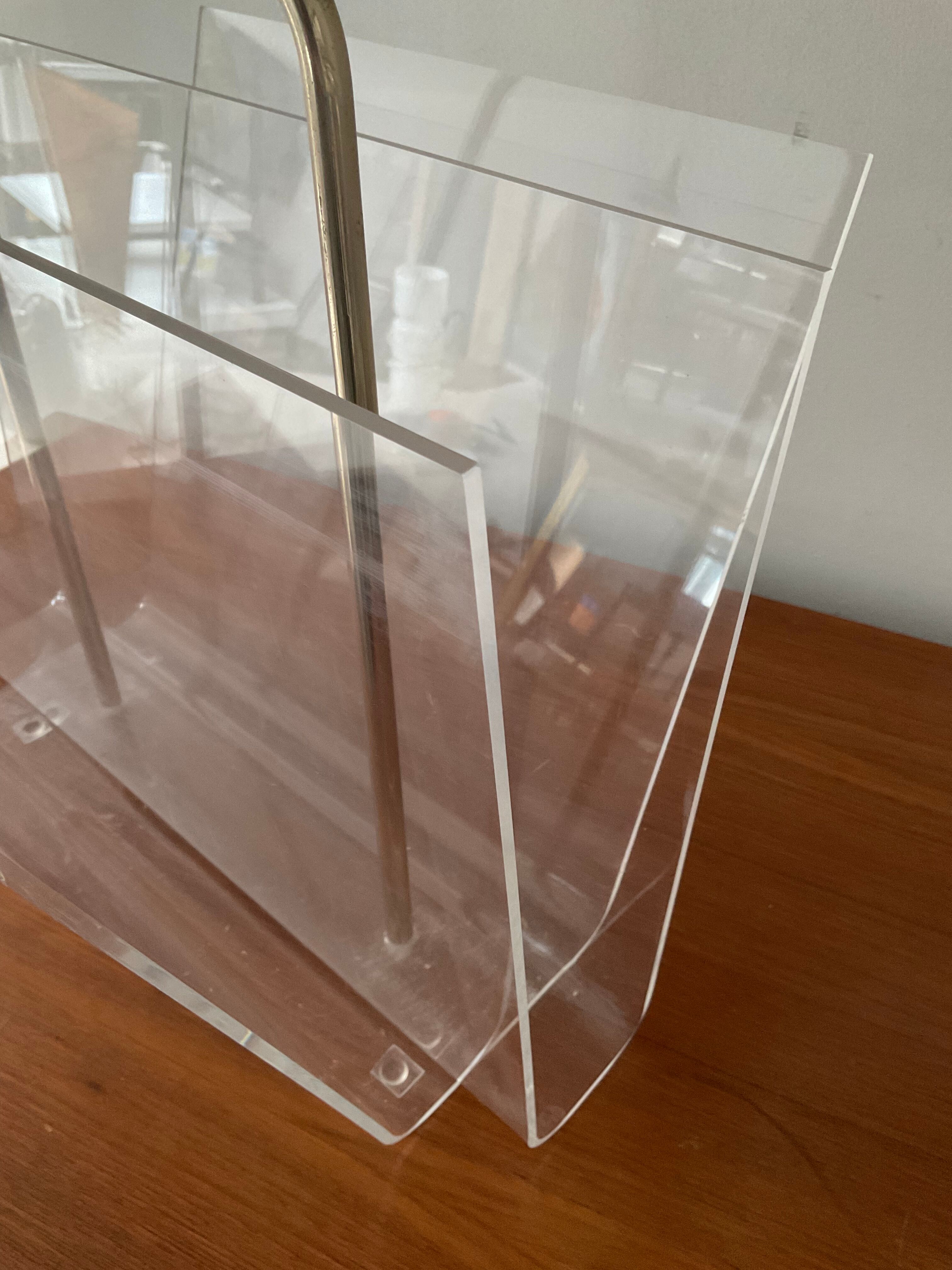 Vintage Plexiglas magazine holders from the 70s and 80s