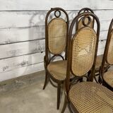 Series of 4 canned bistro chairs