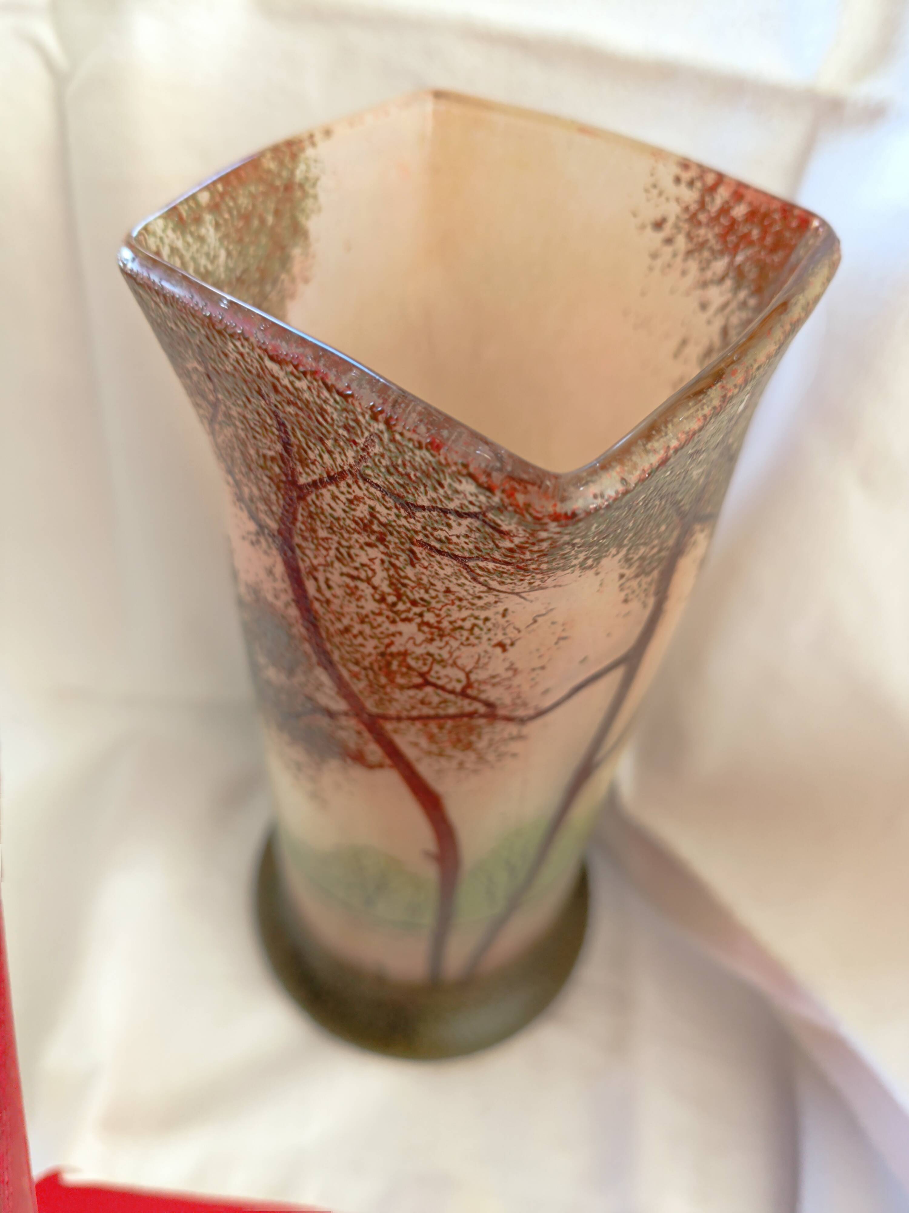 Legras vase, acid-etched decoration, early 20th century.