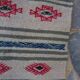 Kilim beige blue red handmade carpets, 90x60cm