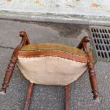 Imperial armchair in oak and beige velvet from the 19th century