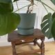 Vintage footrest - Vintage flower stand - Small low wooden stool