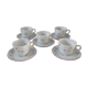 Lot of 5 coffee cups and porcelain saucers