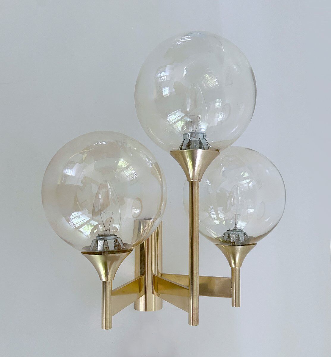 Large vintage glass sconce from Sciolari