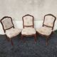 Set of 3 Louis XV style armchairs in carved wood – traditional upholstery