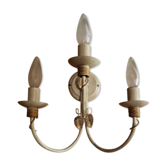 Keria wall lamp 3 branches ivory and gold