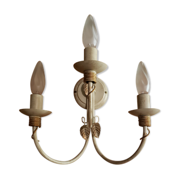 Keria wall lamp 3 branches ivory and gold