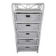Rare chest of drawers 5 drawers in white bamboo rattan vintage 1970s