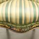 Antique upholstered and lacquered wooden armchair, Italy, late 19th century.