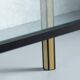 Vintage Saporiti style crystal top and black frame dining table, Italy, 1970s