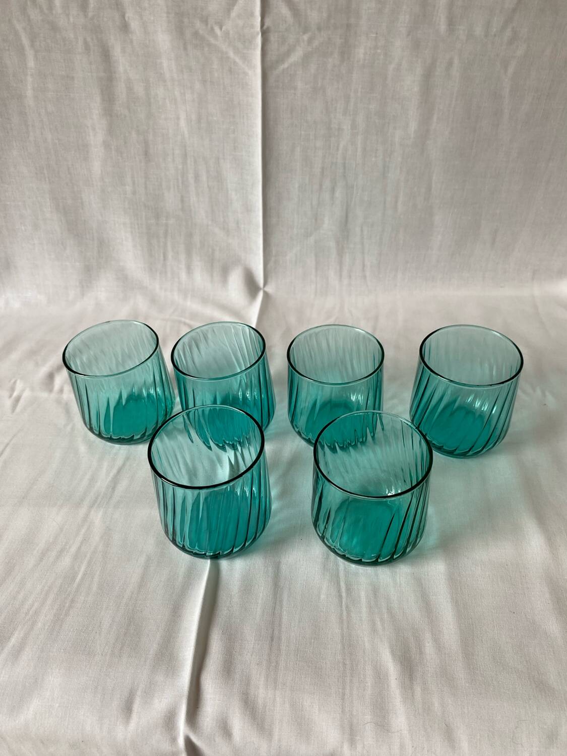 Small turquoise glasses