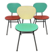 Set of 3 two-tone formica chairs from the 50s