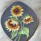 Decorative wall plate with sunflowers.