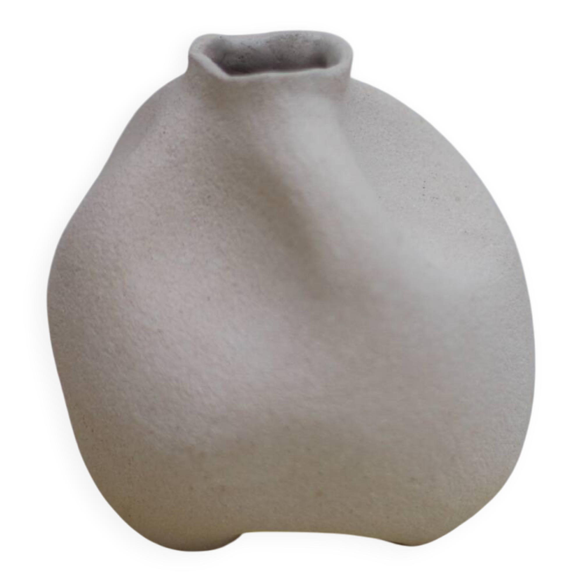 Ball vase in chamotte stoneware