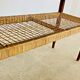 Table basse vintage danoise en teck et rotin des années 1960