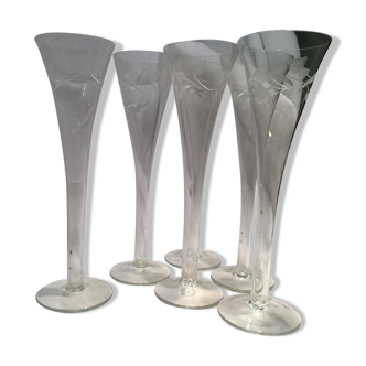 Series of six large flutes