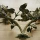 Brass wall sconce golden leaves and roses