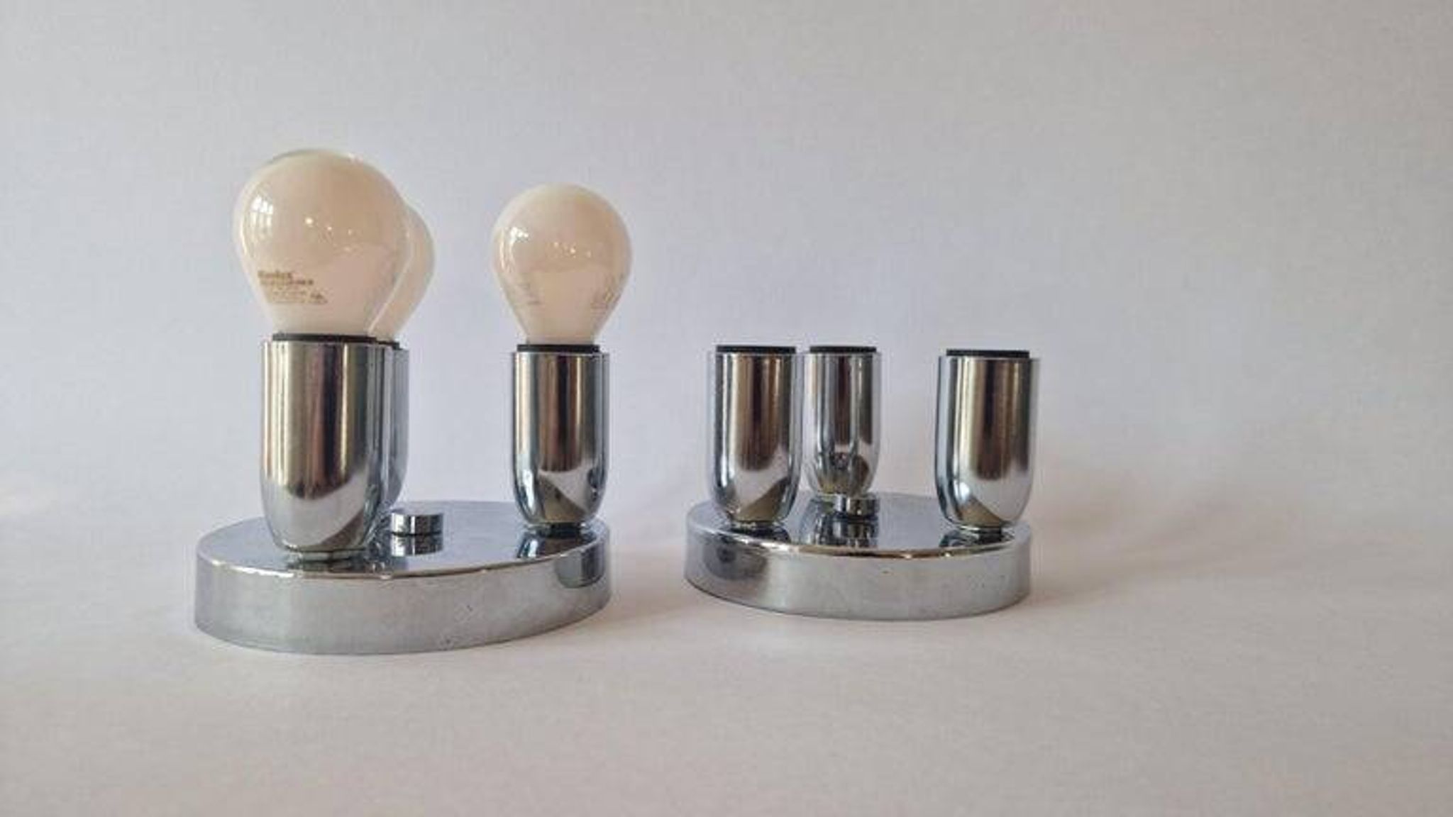 Set of Two Wall Lamps, Flush Mount, Sputnik, Space Age, Italy, 1970s
