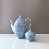 Arzberg Form 2000 “Bast” Pattern – Blue Teapot and Sugar Bowl