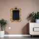 Antique mirror with carved wooden frame and original gilding, 53x37 cm, SD207.