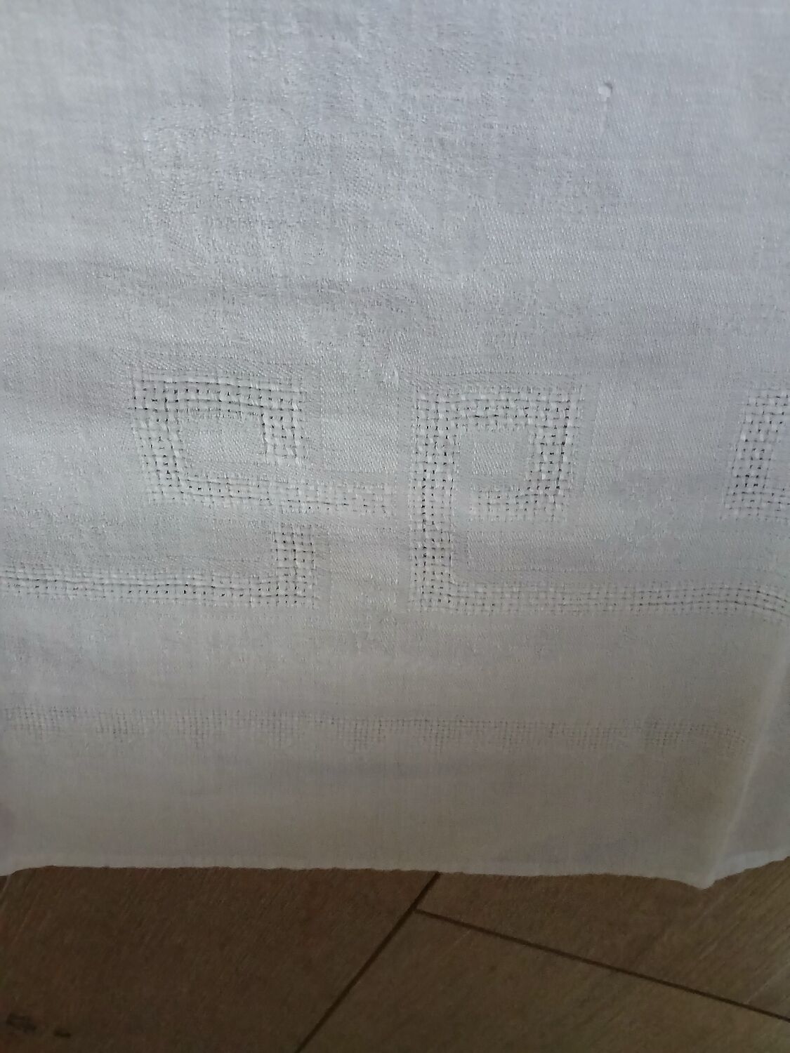 3 small antique tablecloths with embroidered initials PB
