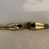 Pair of nutcrackers or anthropomorphic hazelnuts in bronze