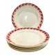 5 earthenware plates burgundy décor, kitchen