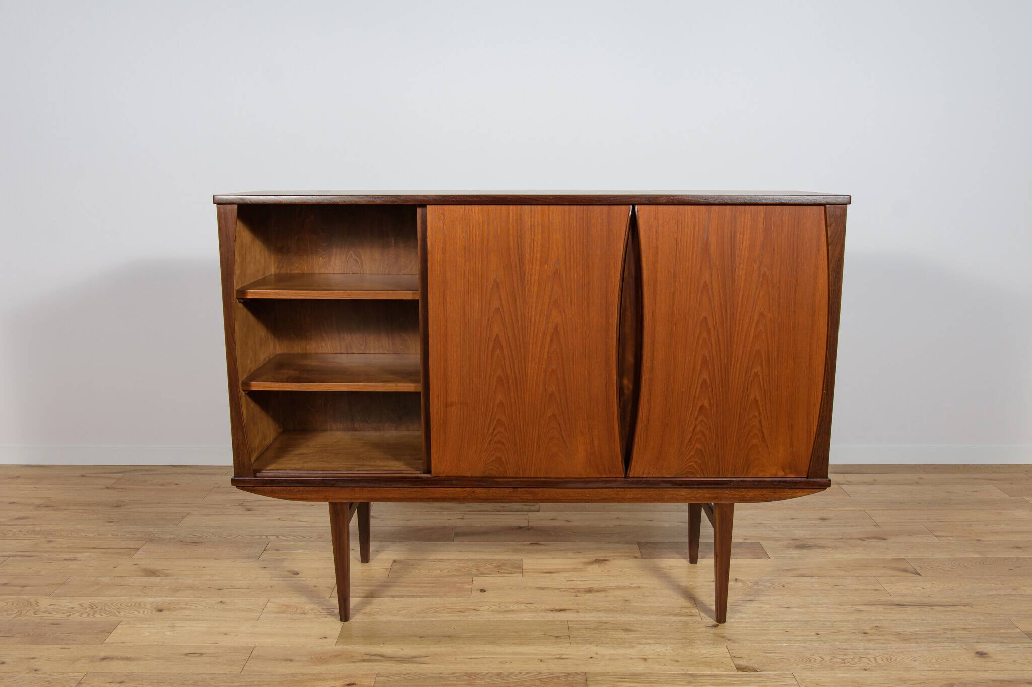 Mid-Century Teak Highboard, Denmark, 1960s