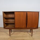 Mid-Century Teak Highboard, Denmark, 1960s