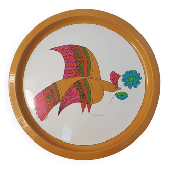 Bird metal menu dish