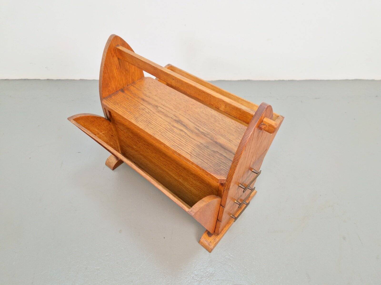 Art Deco Magazine Rack with Three Drawers, 1930s