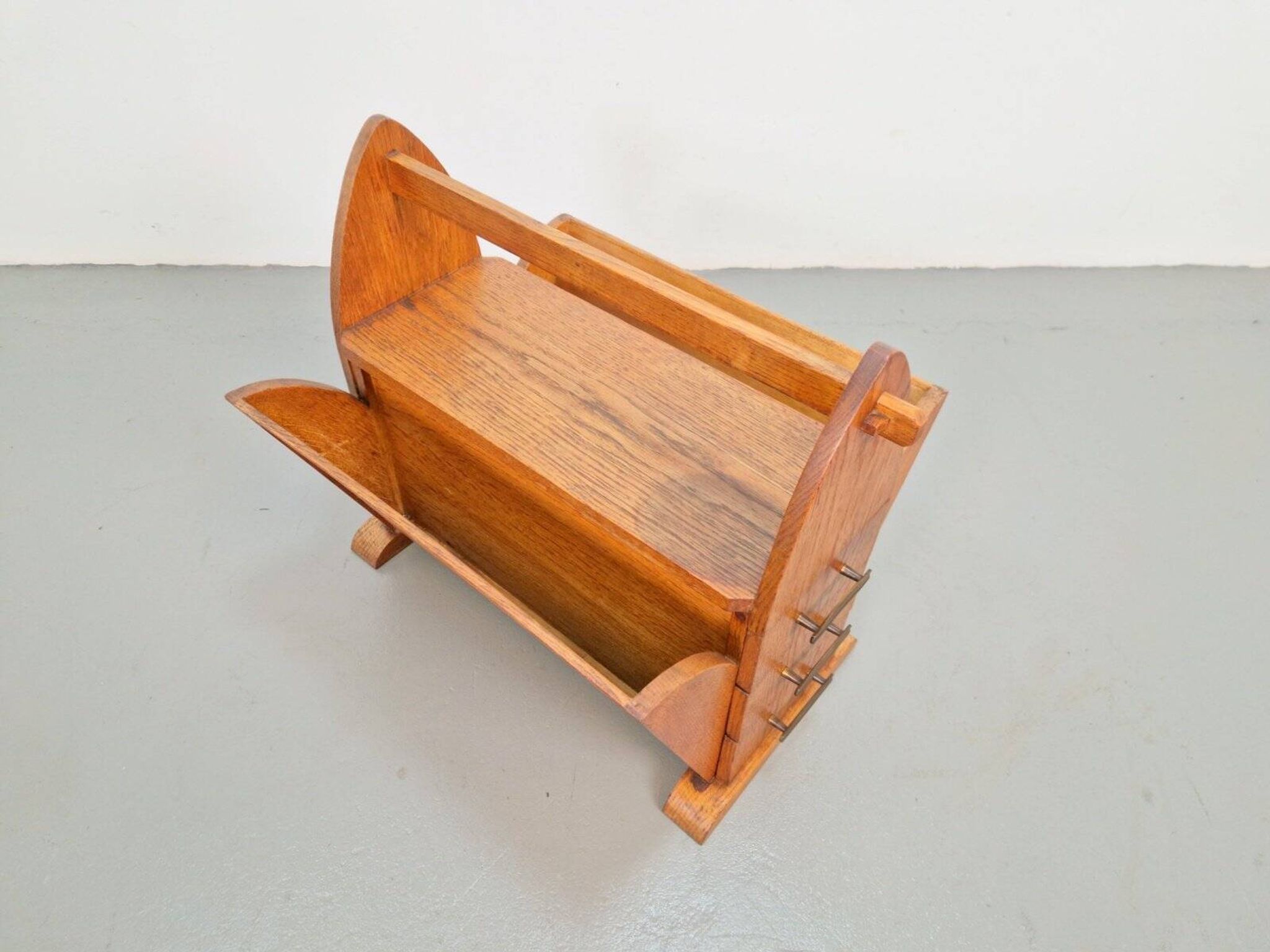 Art Deco Magazine Rack with Three Drawers, 1930s