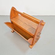 Art Deco Magazine Rack with Three Drawers, 1930s