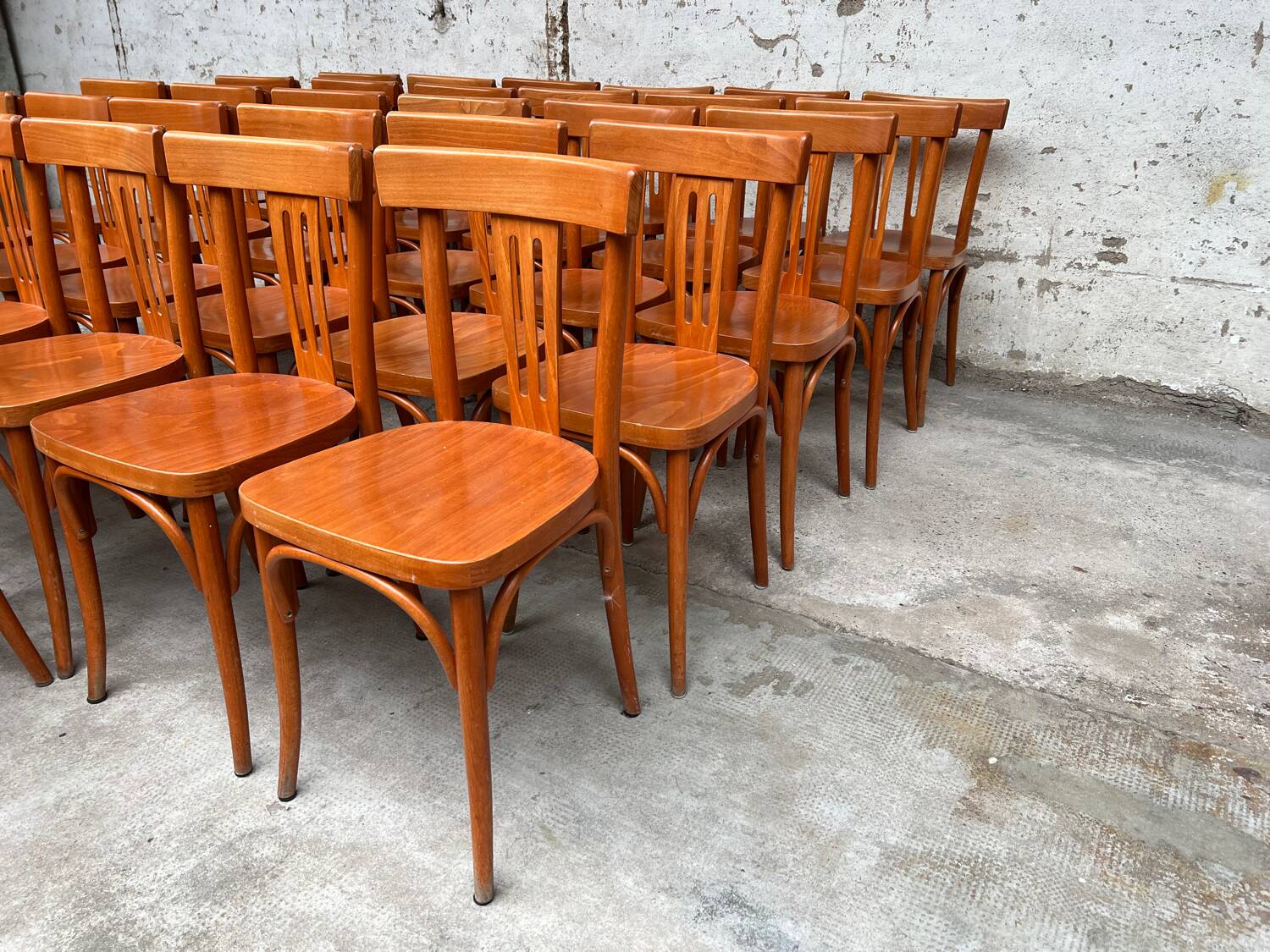 Set of 32 vintage bistro chairs