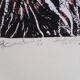 Original abstract black white pink screenprint, Signed artist's proof