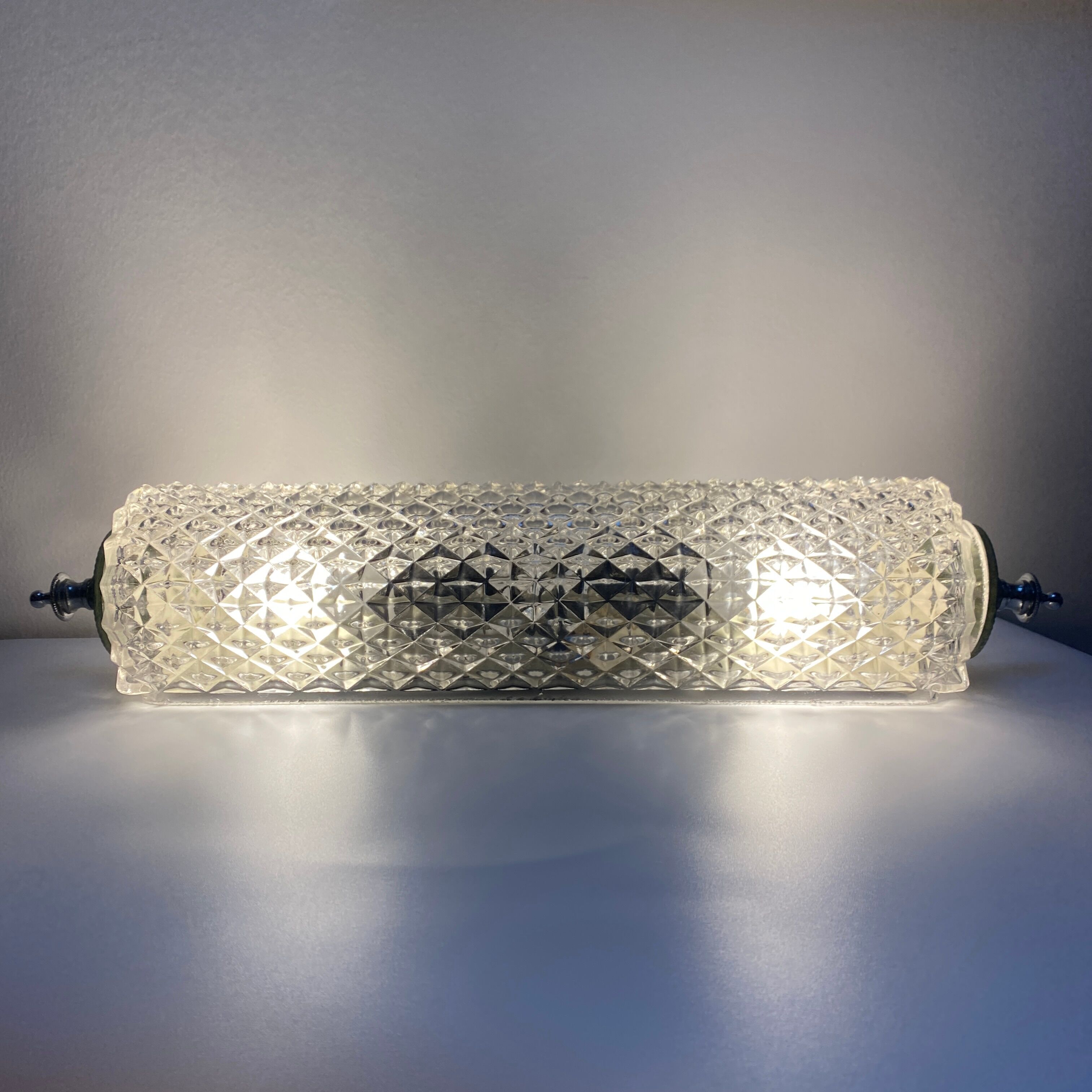 Vintage molded glass wall lamp