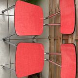 Pair of raspberry formica chairs