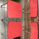 Pair of raspberry formica chairs
