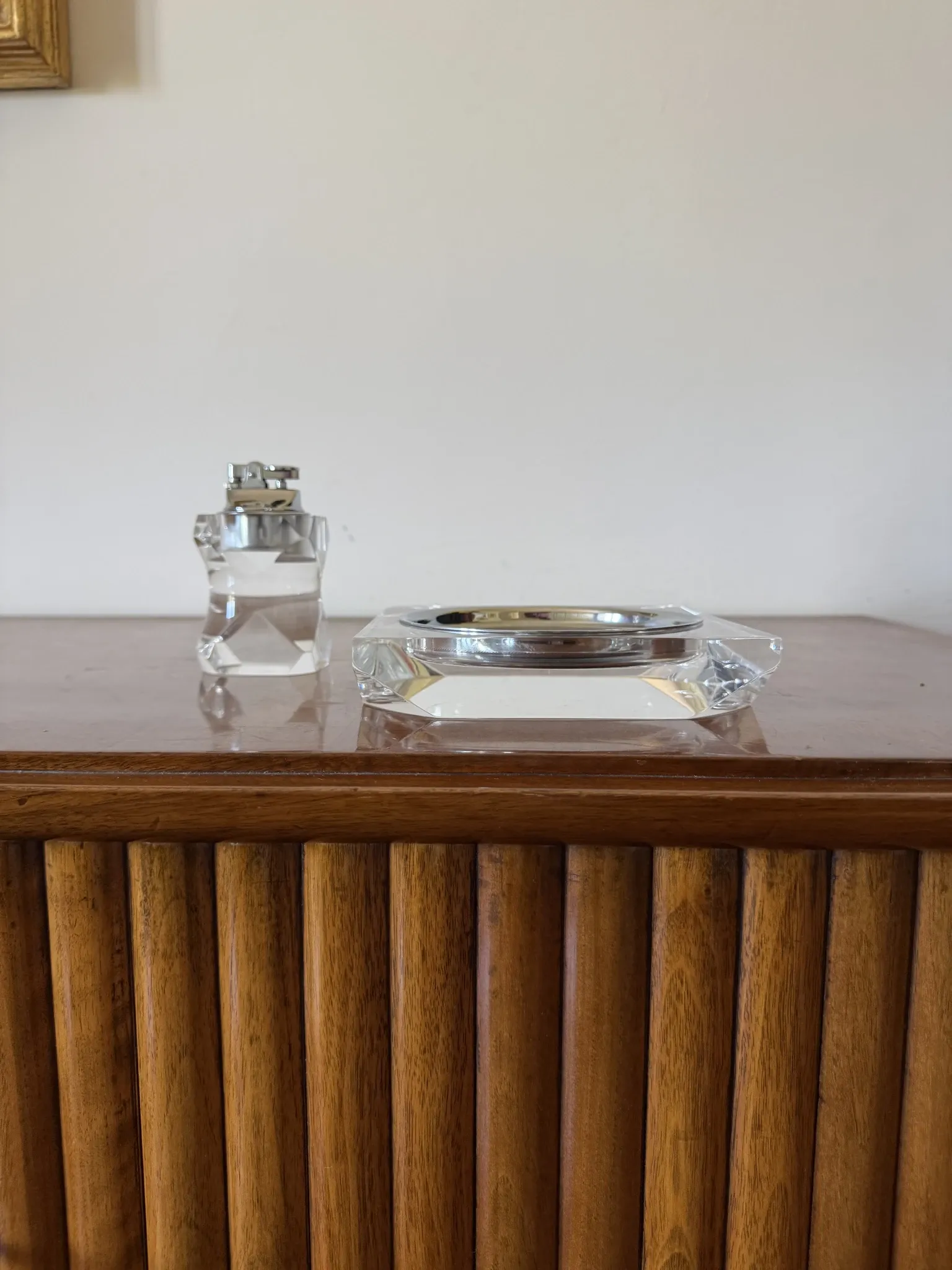 Hollywood regency lucite smoking set, Italy 1970