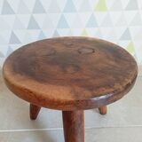 Antique walnut milking stool