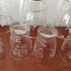 Set of 12 glasses decorations relief white and golden edging - vintage