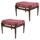 Vintage velvet footstool pair with rose pattern, Edmund Homa, 1960s