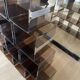 Set of 12 smoked plexi lockers and chrome insert by Michel DUMAS, 1970s