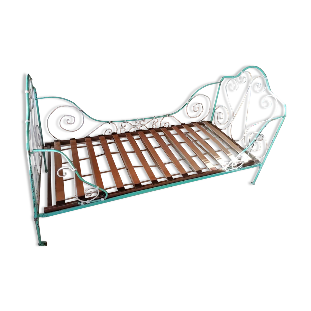 Lit En Fer Forgé Pliable Ancien Années 1880 | €400